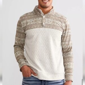 Depart West Southwestern Quarter Snap Pullover Sweater Men’s Size XL Neutral Tan